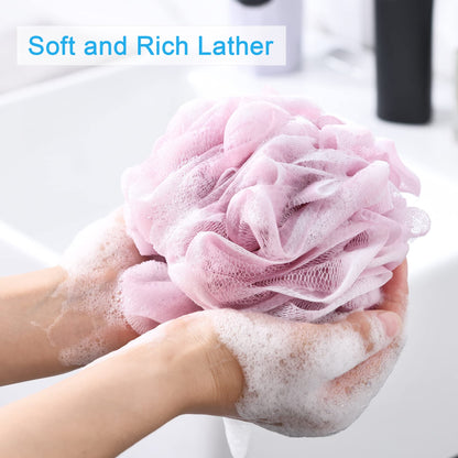 AmazerBath Loofah Sponge 75g/Piece, Loofah for Men Body Scrubber - Bath Sponge Loofa Set of 4 Black (Large)