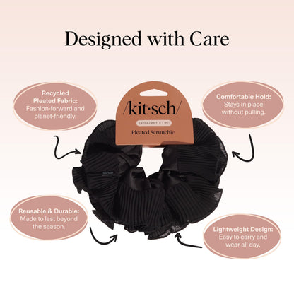 Kitsch Ultra-Petite Satin Scrunchies for Women - Eucalyptus, 6pcs