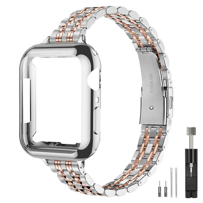 QUNDAXI Slim Watch Band Compatible with Apple Watch 41mm 45mm 42mm 44mm 40mm 38mm Metal Stainless Steel Watchband Suitable for iWatch 11/10/9/8/7/6/5/4/3/2/1/SE Series Women Luxury Strap