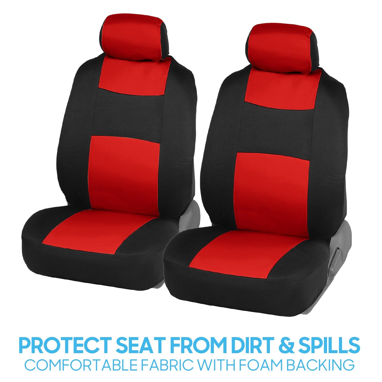 BDK PolyPro Car Seat Covers Full Set in Solid Black, Front and Rear Split Bench Seat Covers for Cars, Easy to Install Car Seats Cover Set and Accessories for Auto Trucks Van SUV - Solid Black