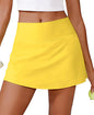 PINSPARK 14" Womens Tennis Skirt High Waisted Golf Skort with 2 Pockets