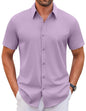 COOFANDY Men's Stretch Dress Shirts Short Sleeve Wrinkle Free Casual Button Down Shirts