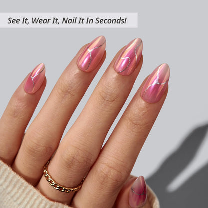 BTArtbox Press On Nails, Cream Puff, Short Almond, Ombre Off White, 32Ct