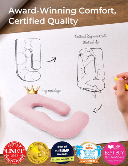 Momcozy Pregnancy Pillow for Sleeping - U Shaped Full Body Maternity Pillow