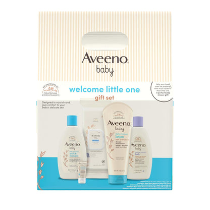 Aveeno Baby Welcome Little One Gift Set, Baby Essentials Set, 5 Items