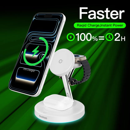3 in 1 Mag-Safe Wireless Charger Stand for iPhone Apple Watch AirPods