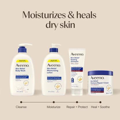 Aveeno Skin Relief Body Wash with Triple Oat Complex, Fragrance-Free, Gentle Daily Body Wash for Sensitive Skin Leaves Itchy, Dry Skin Feeling Soothed & Moisturized, Value Size 33 Fl Oz
