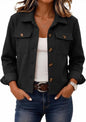 Zeagoo Flannels for Women Cropped Shacket Jacket Fashion Plaid Fall Coat