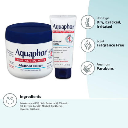 Aquaphor Advanced Therapy Healing Ointment Skin Protectant, 14 OZ