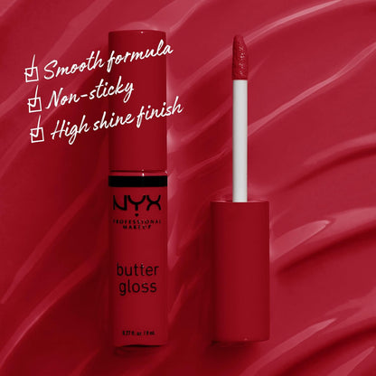 NYX PROFESSIONAL MAKEUP Butter Gloss, Non-Sticky Lip Gloss - Praline (Deep Nude)