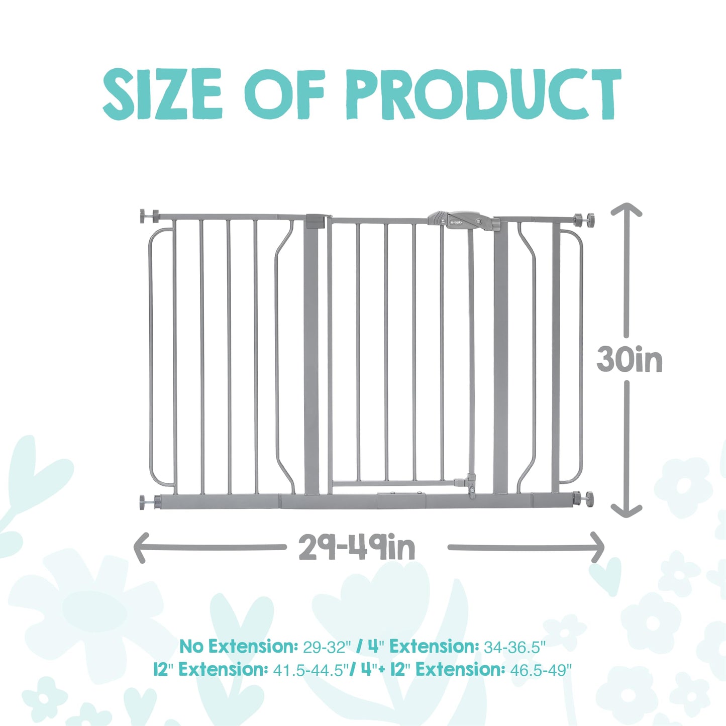 Regalo Safety 29"-38.5" Easy Step Baby Gate, Bottom of Stairs & Doorways