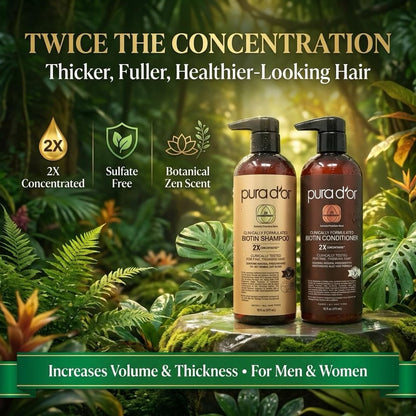 PURA D'OR Deep Moisturizing Biotin Hair Regrwoth Conditioner Thickens, Softens, & Moisturizes Dry, Frizzy, Damaged Hair w/Argan Oil, Pumpkin, Rosemary, Honeysuckle, Vitamin E, Men & Women, 16oz