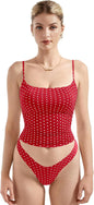 SUUKSESS Women Double Line Square Neck Tank Top Summer Y2K Going Out Basic Cami Shirt
