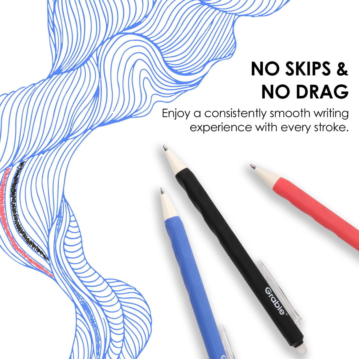 Grabie Erasable Gel Pens, 9 Medium Point 0.7 mm Pens, Classic
