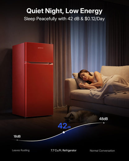 Upstreman 7.7 Cu.Ft. Refrigerator with Freezer Double Door Refrigerator