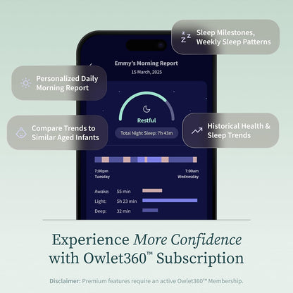 Owlet Dream Sock Smart Baby Monitor, Better Sleep for Baby & You