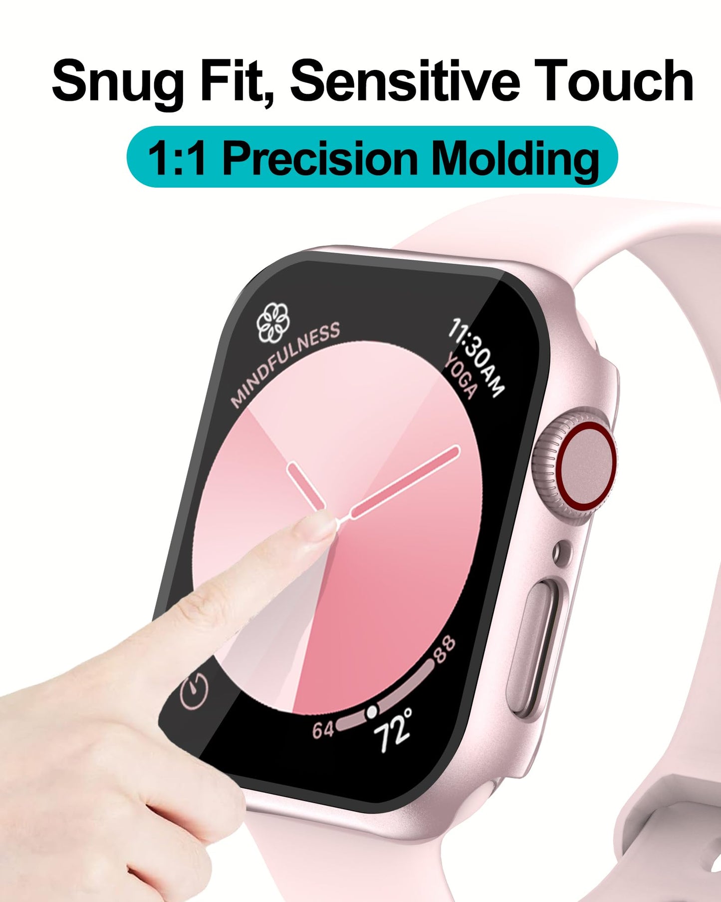 Smiling 2 Pack Case Compatible with Apple Watch SE 3 (2025)/ SE 2/ SE/Series 6/5/4 40mm with Tempered Glass Screen Protector, Hard PC Case Overall Protective Cover- 1 Blue+ 1 Transparent