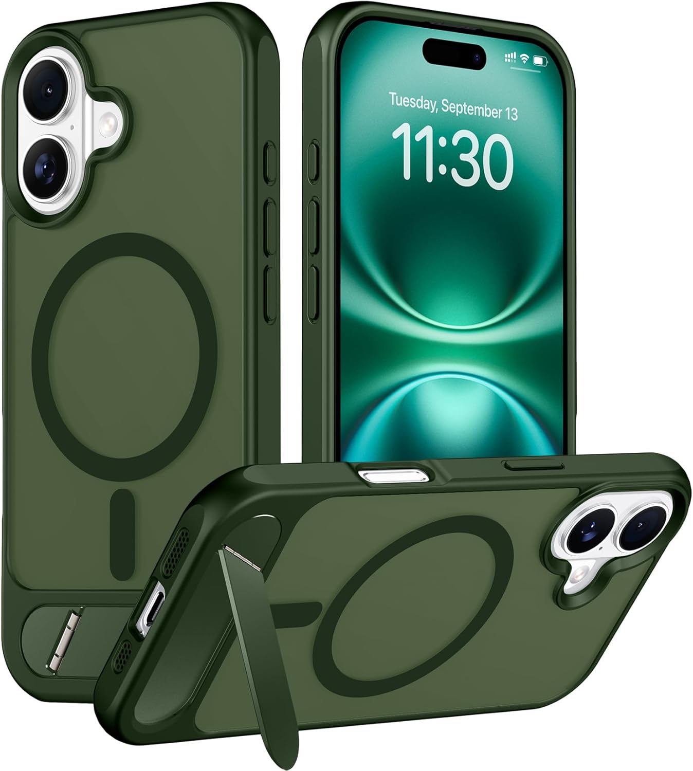 Magnetic Compatible with iPhone 14 Pro Max Case, [Built-in Invisible Kickstand][Compatible with MagSafe] [Military Grade Shockproof] Slim Translucent Matte Phone Case for iPhone 14 Pro Max 6.7"
