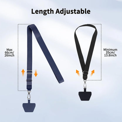 CACOE Phone Lanyard, Black+Dark Blue, 2 Pcs