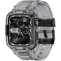 amBand Bands Compatible with Apple Watch 9/8/7/6/5/4 & SE 3/2/1 45mm/44mm Case for Men, M1 Sport Series Rugged Case Protective Cover for iWatch SE3/SE2/6/SE/5/4 44/45 mm Men Black