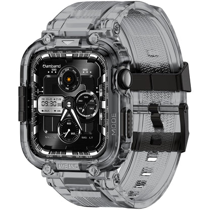 amBand Bands Compatible with Apple Watch 9/8/7/6/5/4 & SE 3/2/1 45mm/44mm Case for Men, M1 Sport Series Rugged Case Protective Cover for iWatch SE3/SE2/6/SE/5/4 44/45 mm Men Black