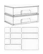 Vtopmart 2 Pack Small Clear Stackable Storage Drawers for Desk, Countertop