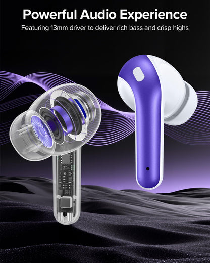 TAGRY Bluetooth Headphones True Wireless Earbuds 60H Playback LED Power Display Earphones with Wireless Charging Case IPX5 Waterproof in-Ear Ear buds with Mic for TV Smart Phone Laptop Computer Sports
