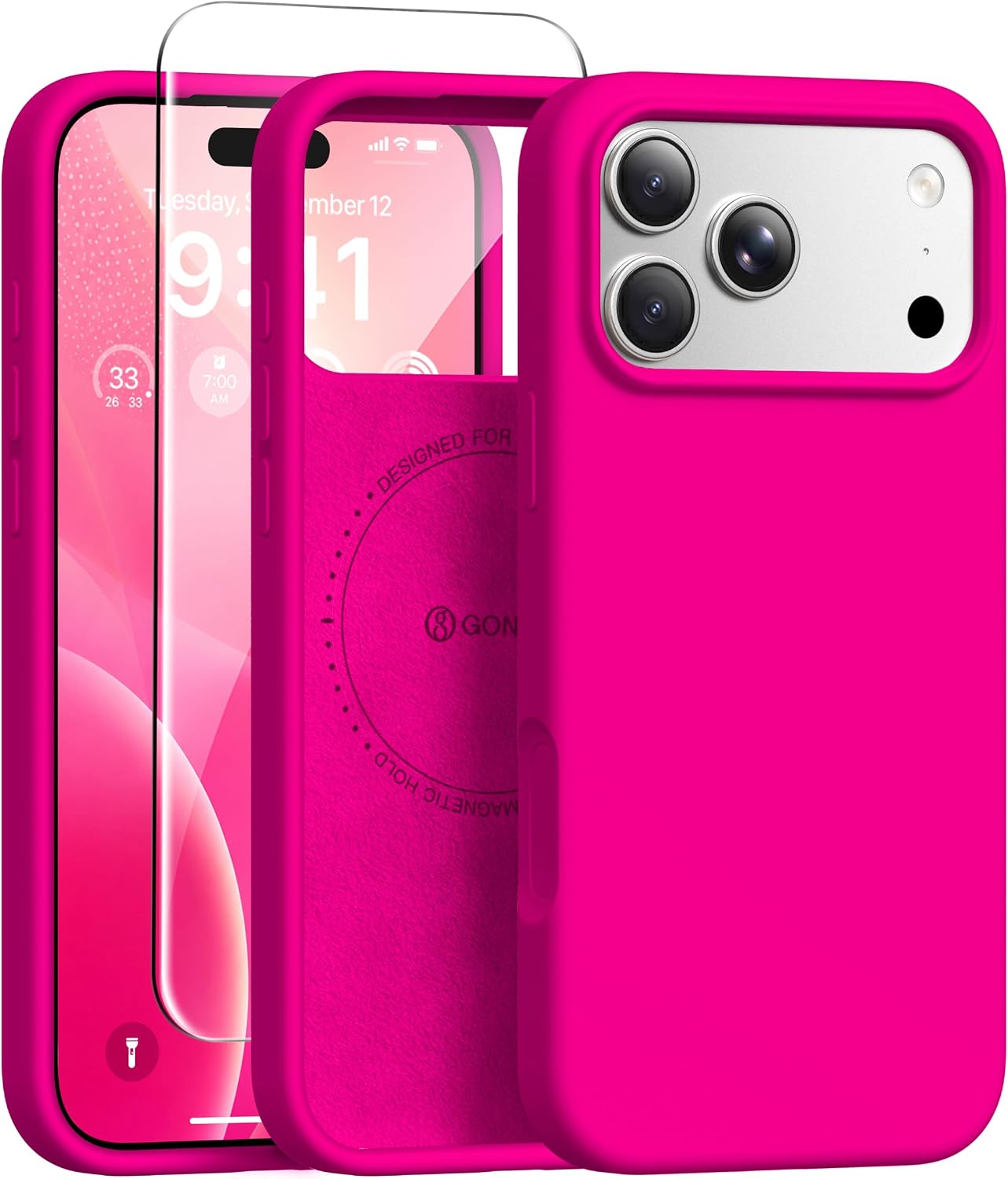 GONEZ Magnetic for iPhone 17 Pro Max Case, Silicone Cover Stone