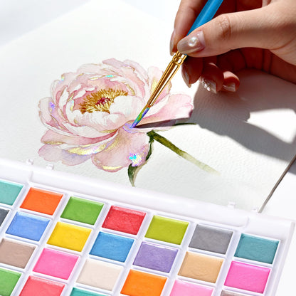 48 Colors Washable Watercolor Paint Set, with 3 Brushes Pen