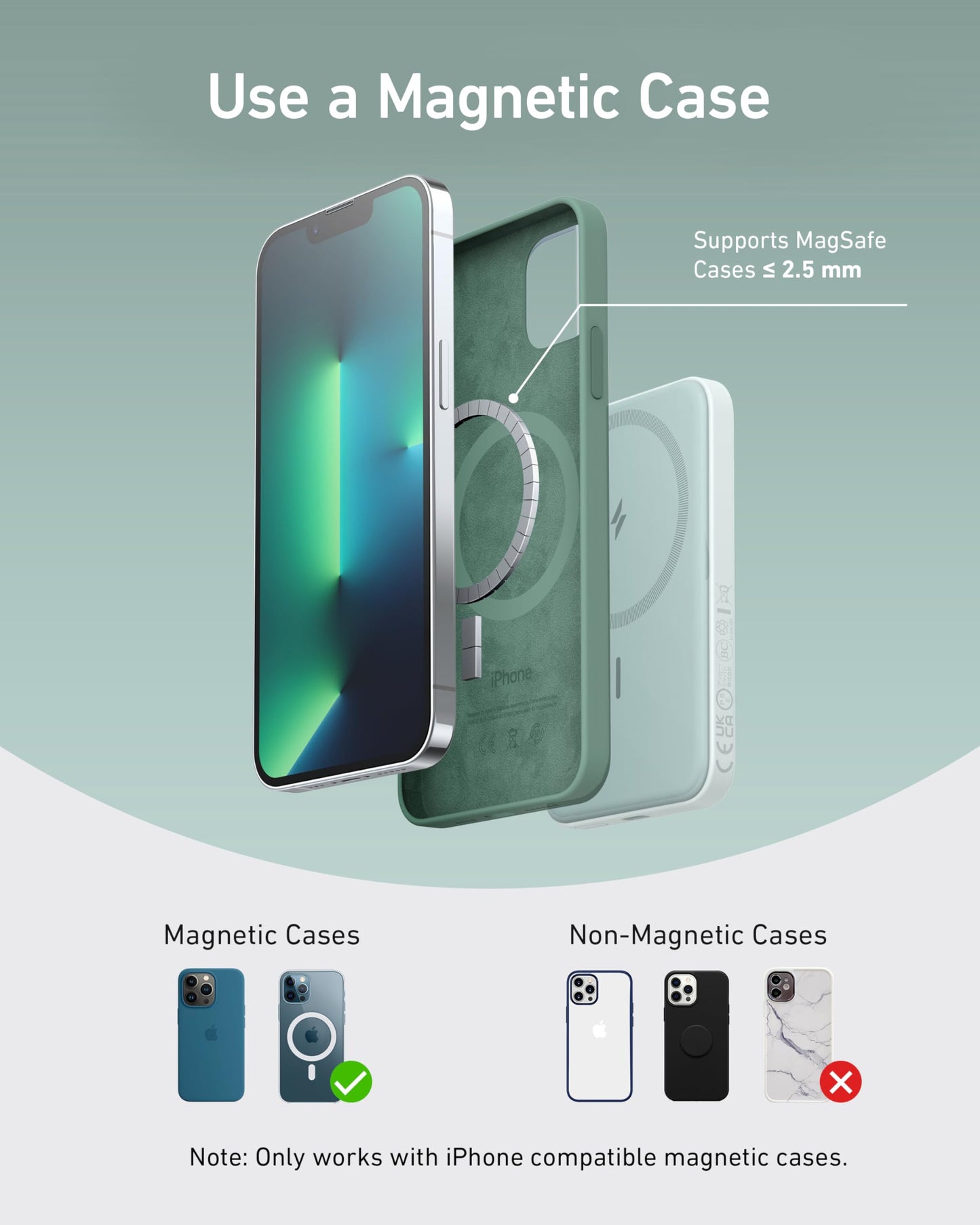 Anker 621 MagGo Power Bank, 5,000mAh Magnetic Portable Charger
