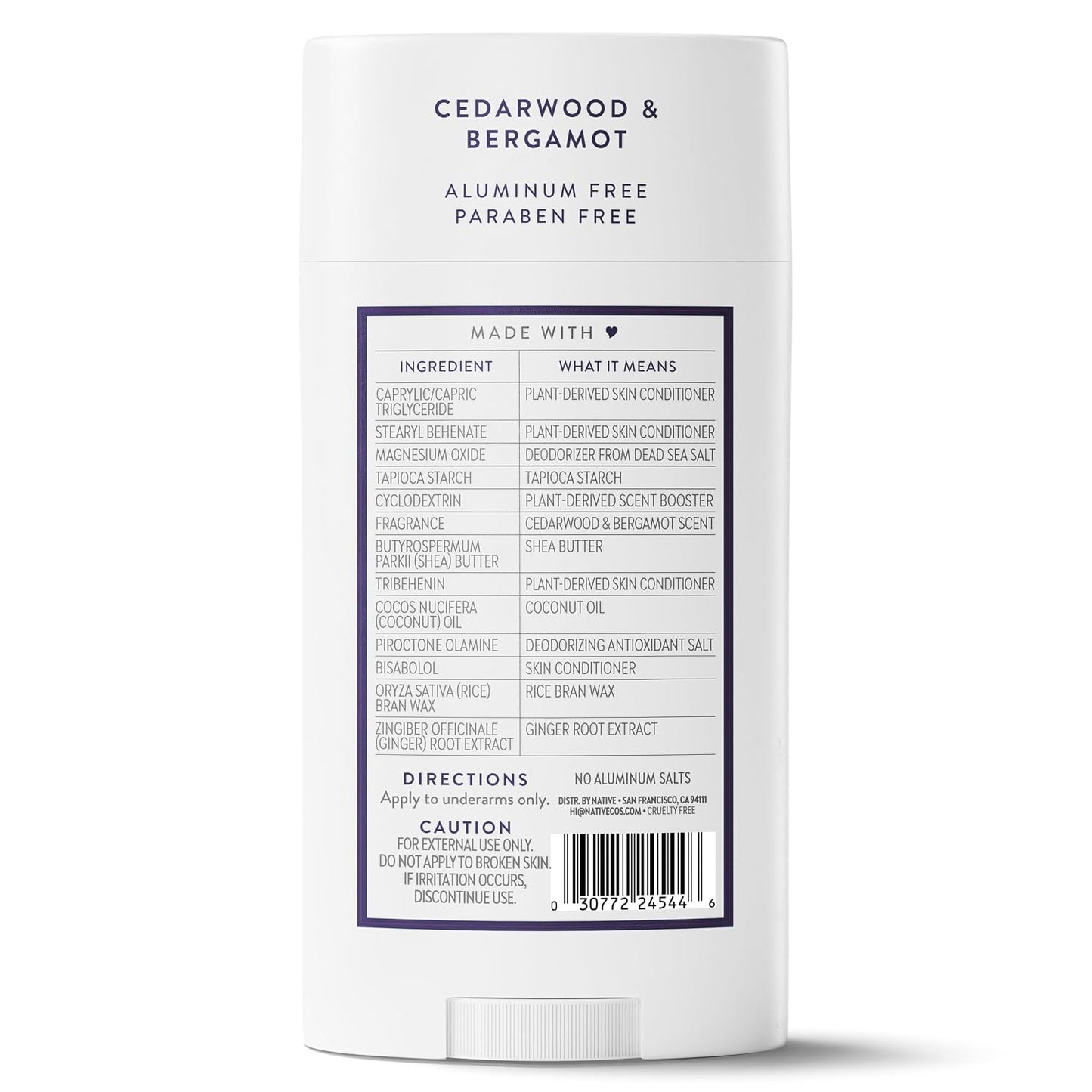 Native Aluminum Free Deodorant, Ocean & Timber, Large Size Stick, 72 Hour Odor Control, for Women & Men, Contains Naturally Derived Ingredients, 3.1 oz