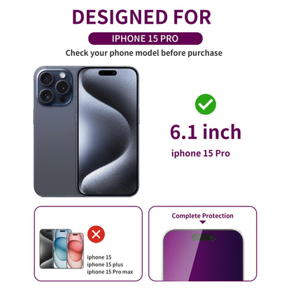 2 Pack Privacy Screen Protector for iPhone 17 Pro Max Tempered Glass 6.9'' Private Saver Anti-Spy Eye Protection Anti-Scratch Full Coverage No Bubble