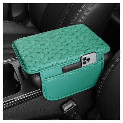 Stacool Upgraded Car Center Console Cover,Microfiber Leather Car Armrest Cover Cushion with 2 Storage Bags,Universal Car Armrest Storage Box (Black)