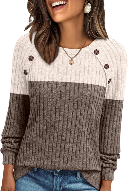 AUTOMET Womens Long Sleeve Shirts Fall Sweaters Business Casual Tops Blouse