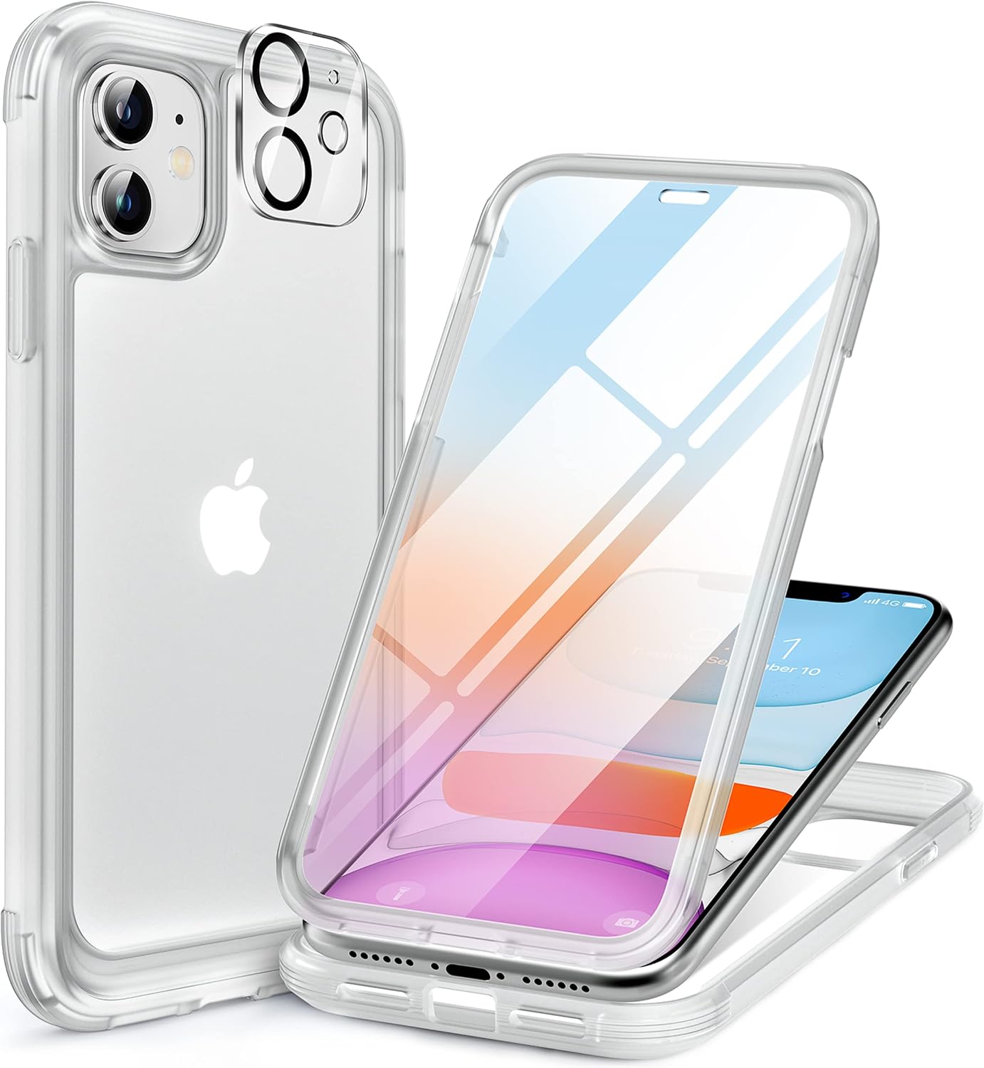 miracase for iPhone 17e Case & iPhone 16e Case, Full-Body Phone with Built-in Glass Screen Protector, [Magnetic with MagSafe] Military Drop Proof 17 E/ 16 E Cover Bumper 6.1 inch, Black
