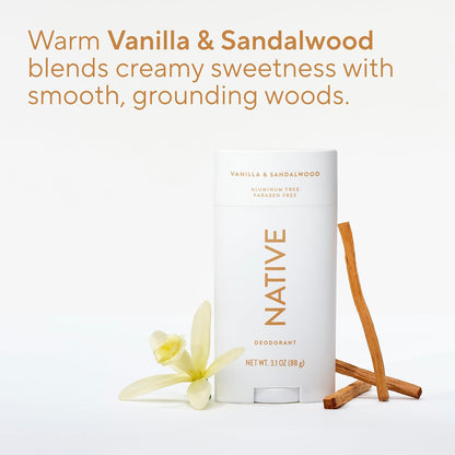 Native Aluminum Free Deodorant, Ocean & Timber, Large Size Stick, 72 Hour Odor Control, for Women & Men, Contains Naturally Derived Ingredients, 3.1 oz