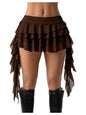 Women's Y2K Mini Skirt Ruffle Lace Mesh Asymmetrical Flowy Short Skort