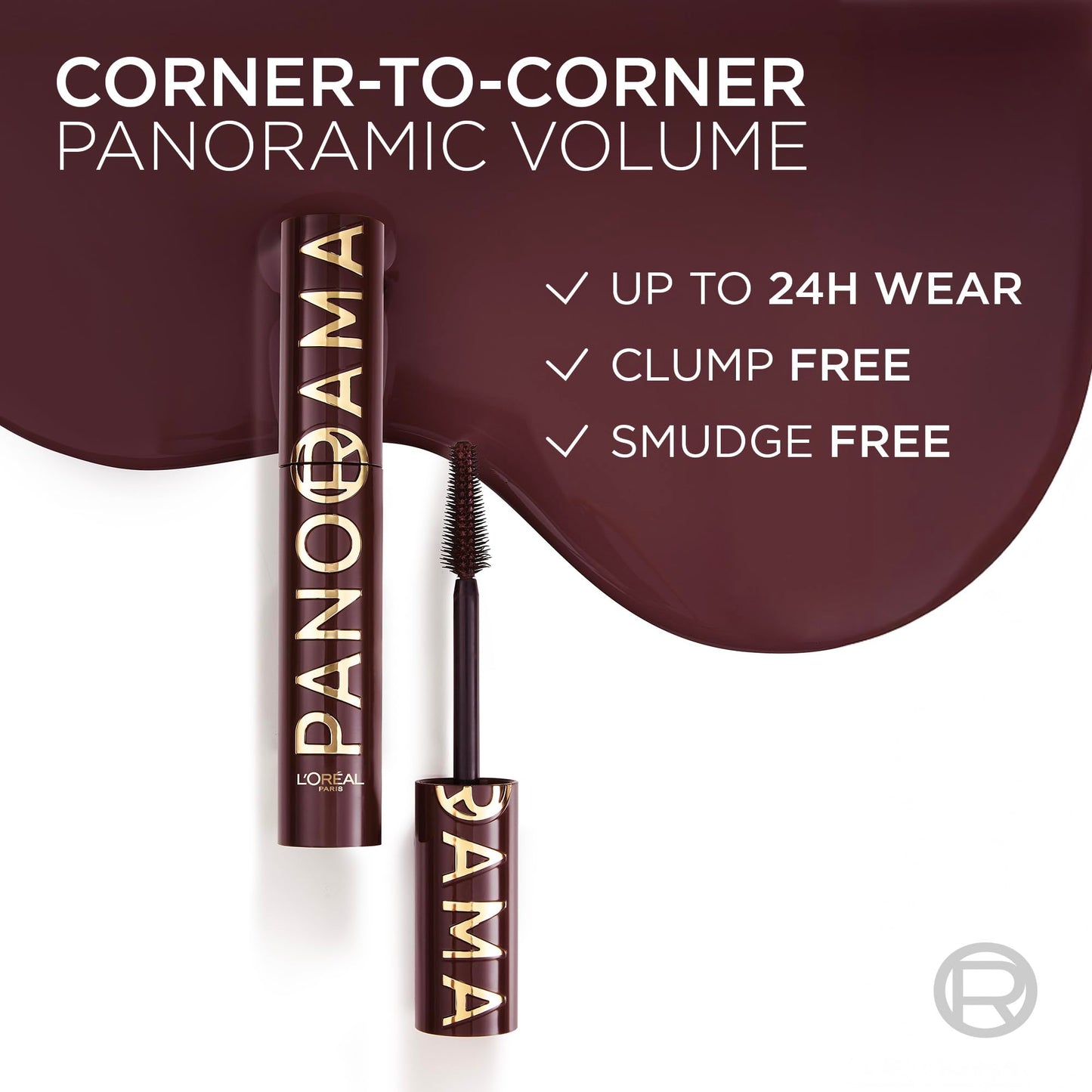 L'Oreal Paris Voluminous Panorama Chromatic Mascara, Volumizing and Lengthening Brown Mascara, Longwear, Smudge-Resistant and Washable, 705 Brown Leather