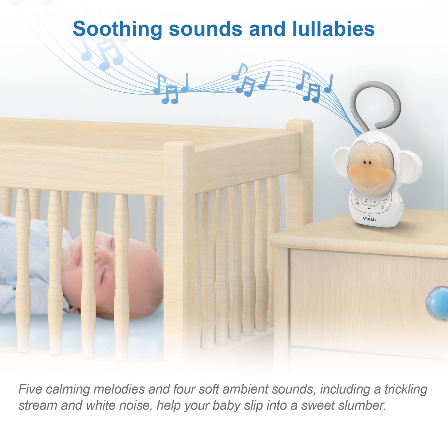 VTech Audio Baby Monitor — No Static DECT 6.0, No WiFi, Hack-Proof | 8Hr Battery, Belt Clip, 1000ft Range, 5-Level Sound Indicator | DM111