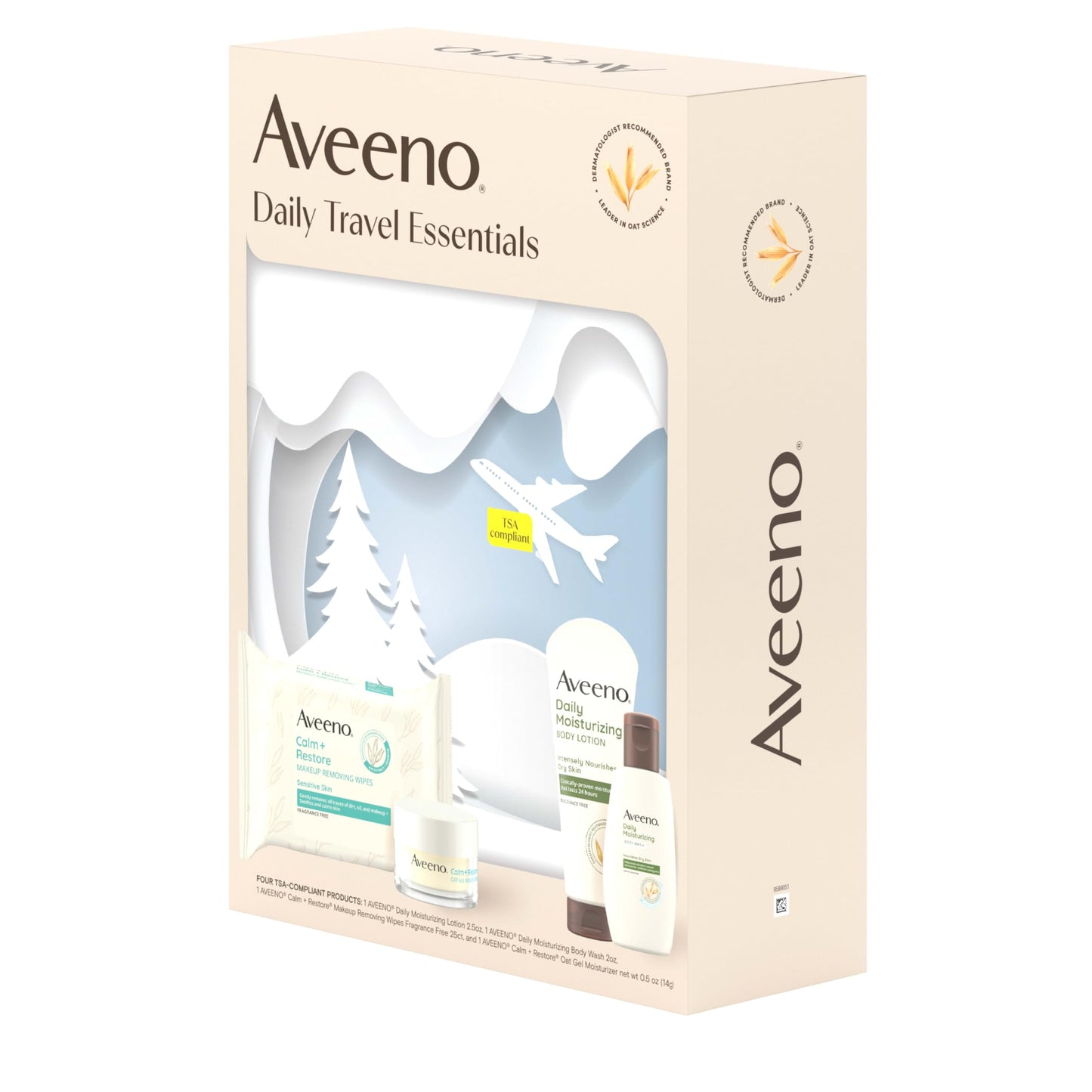 Aveeno Daily Moisturizing Body Lotion for Normal to Dry Skin, Moisturizer with Soothing Prebiotic Oat, Non Greasy, Non Comedogenic, Fragrance Free Body Lotion for Women & Men, 18 Fl Oz