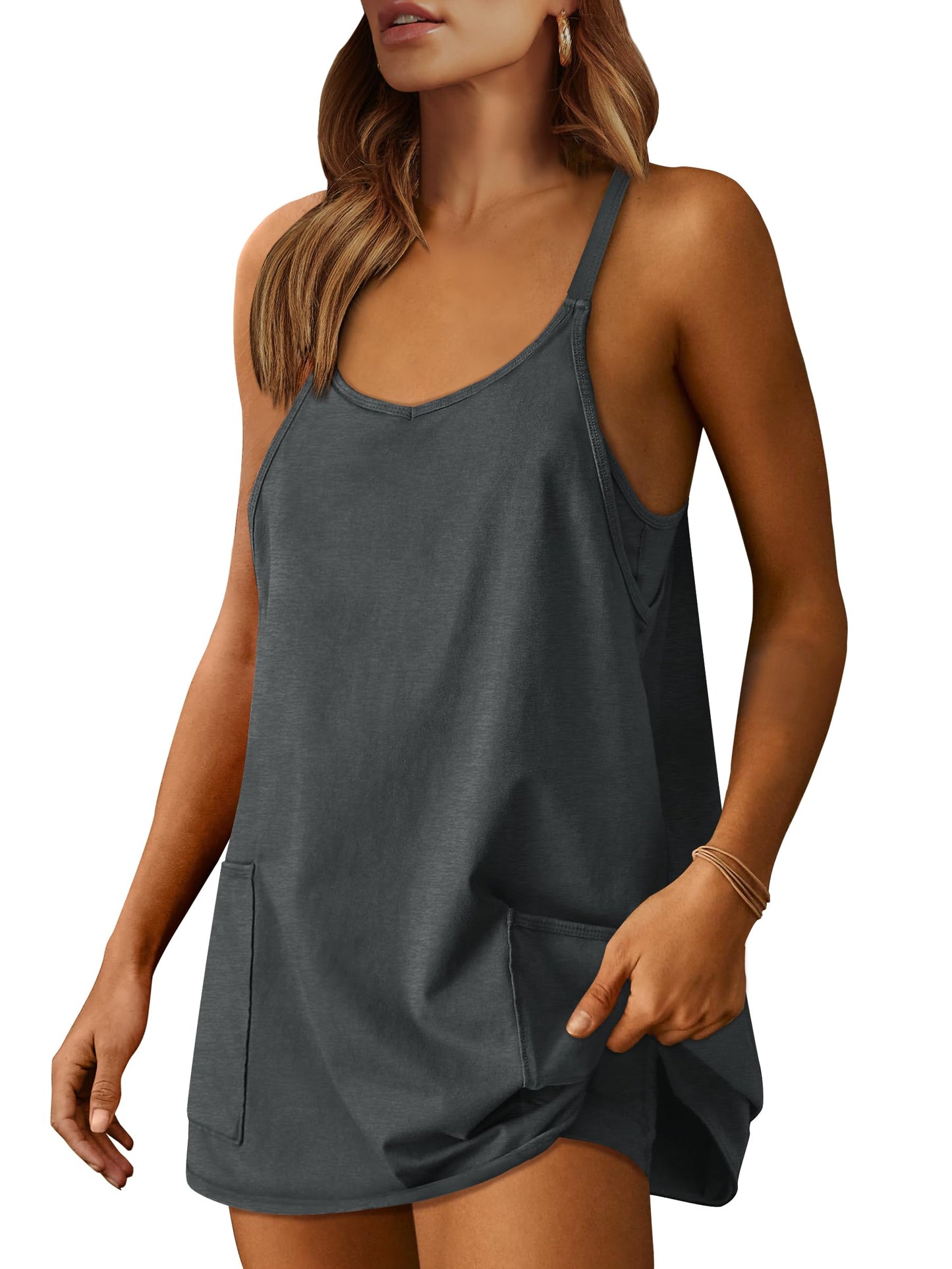 ANRABESS Women Athletic Dress Summer Tennis Workout Built in Shorts