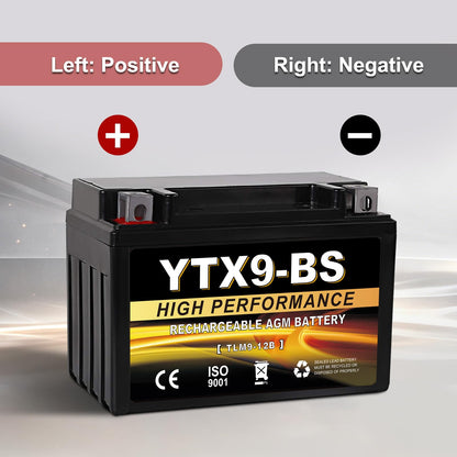 YTX14AH-BS 12V 12Ah Motorcycle Battery, 220CCA Rechargeable Maintenance Free Sealed AGM Battery, Powersport Replacement for ATV, UTV, Scooter