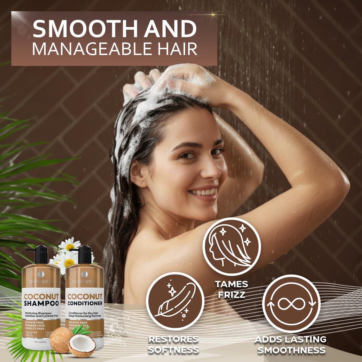 Caffeine Shampoo and Conditioner Set - Volumizing Products for Women and Men - Thickening, Volume Boosting Formula for Thinning and Fine Hair - Sulfate Free, No Parabens - Hydrating, Salon Grade