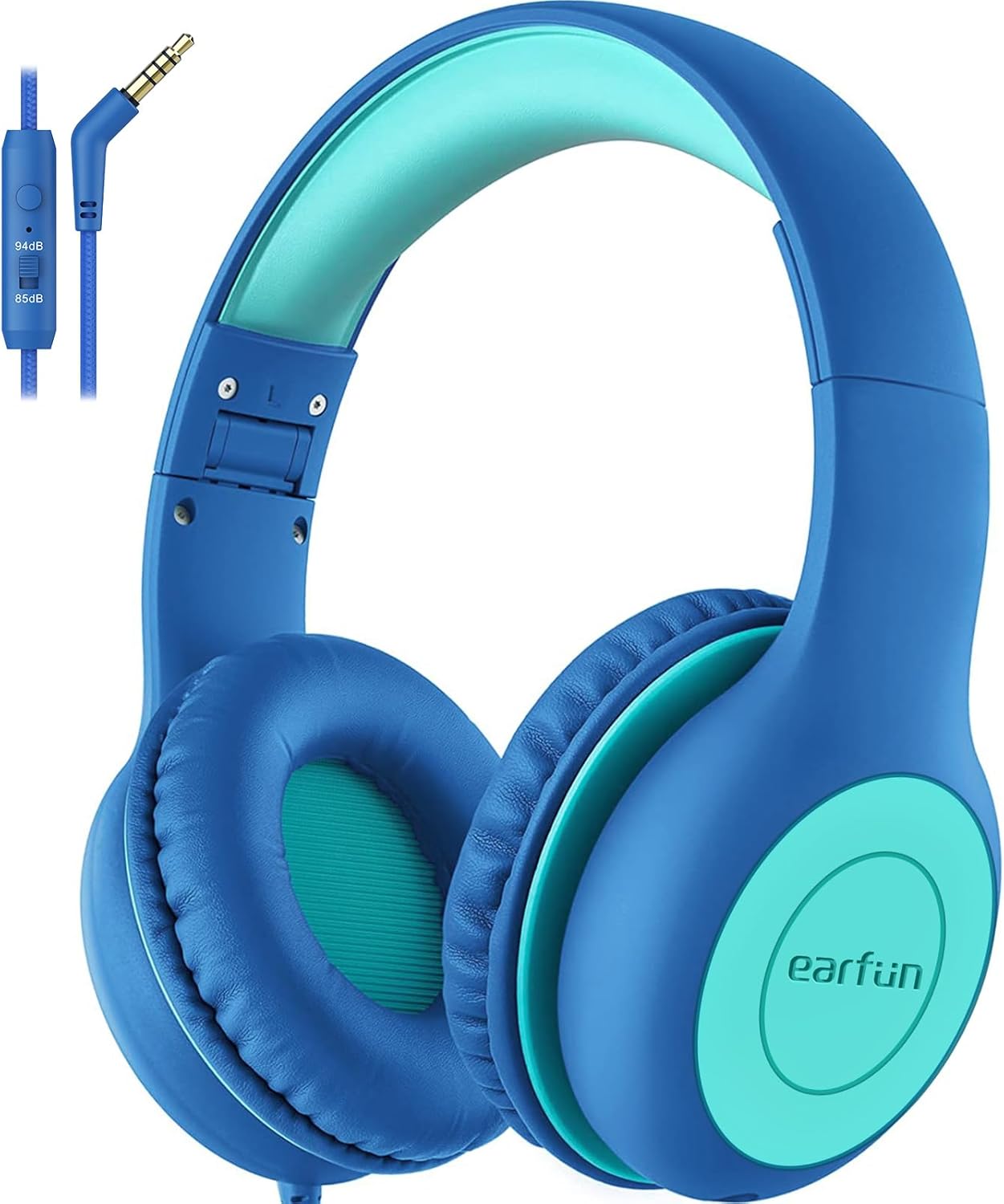 EarFun K1 Kids Headphones Wired with Mic, Volume Limit Headphones for Kids