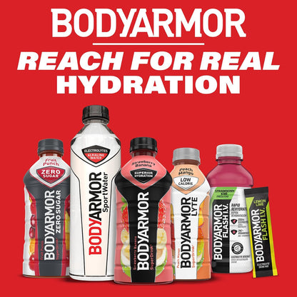 BODYARMOR Sports Drink, Strawberry Banana, Electrolyte Drink Hydration, 12 Fl Oz Bottles (8 Pack), Flavored Coconut Water with B Vitamins & Antioxidants