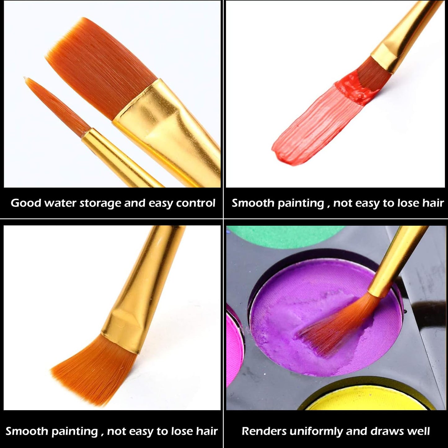 AROIC 10 Pcs Paint Brushes, Acrylic Oil Watercolor Painting Brush Set