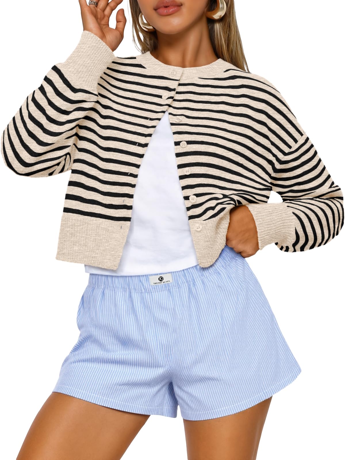 Trendy Queen Cropped Cardigan Sweaters for Women Fall Fashion Clothes 2026