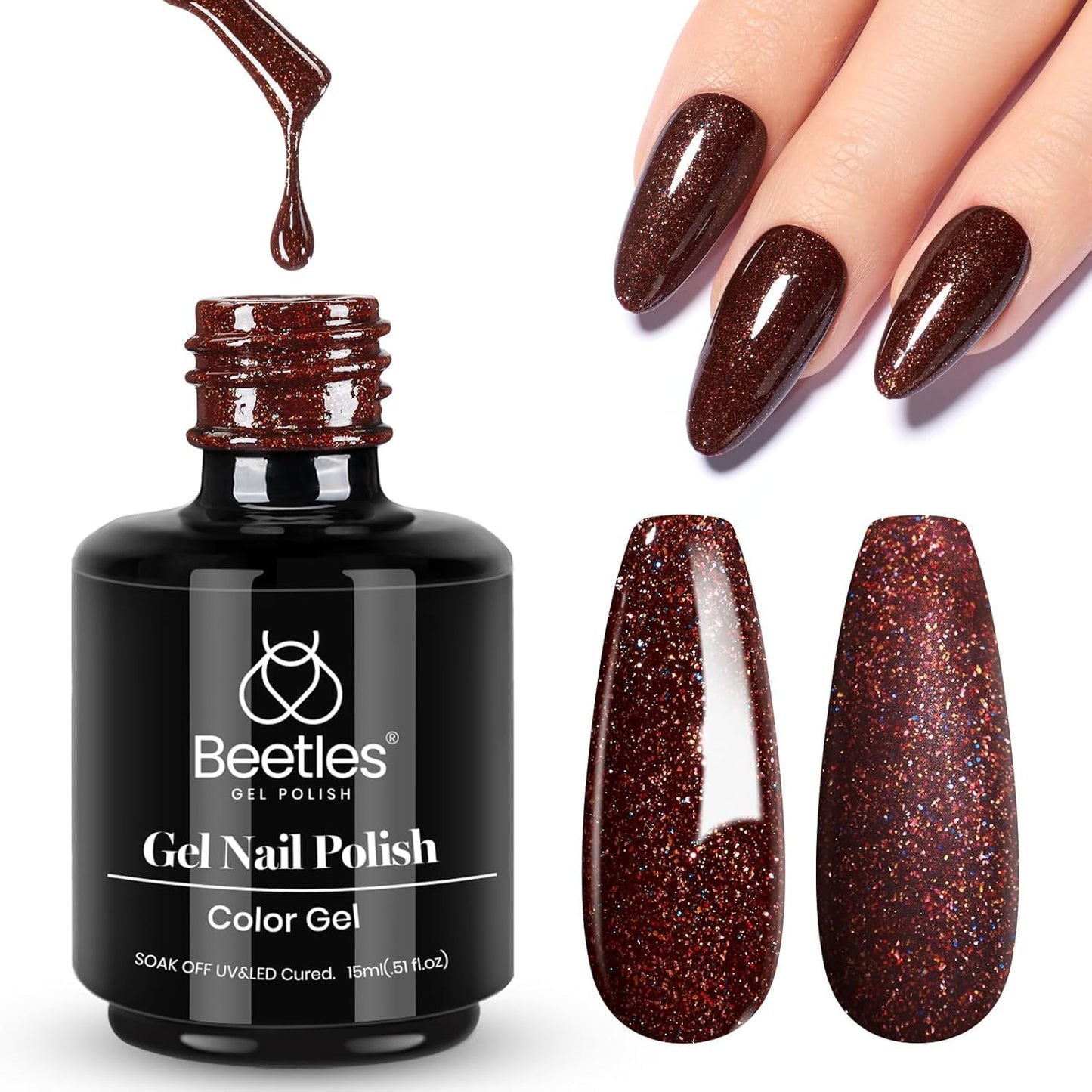 Beetles Purple Gel Nail Polish, 1 Pcs 15ml Purple Gel Polish