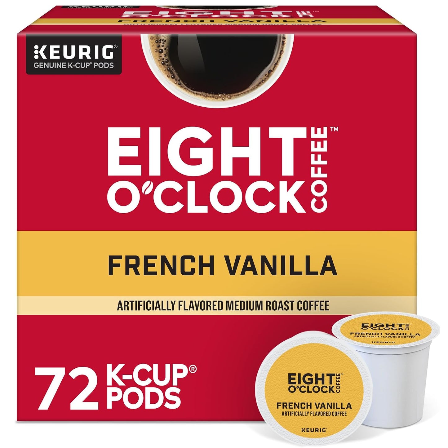 Eight O'Clock Coffee Hazelnut, Single-Serve Keurig K-Cup Pods, Flavored Medium Roast Coffee Pods, 96 Count