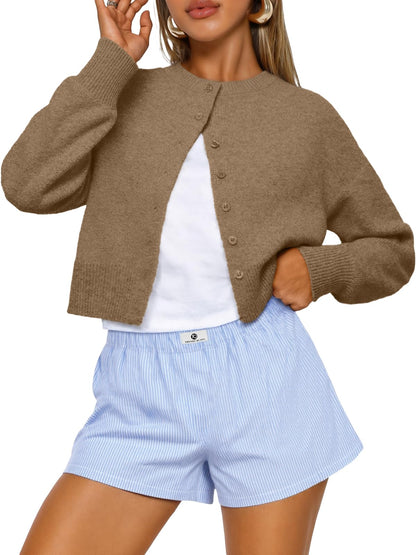Trendy Queen Cropped Cardigan Sweaters for Women Fall Fashion Clothes 2026